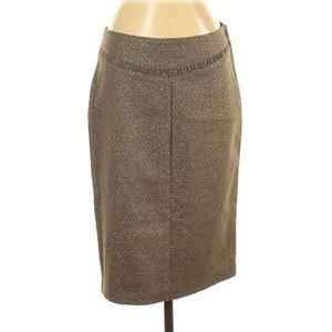 Club Monaco Gold Green Shimmer Wool Pencil Skirt
